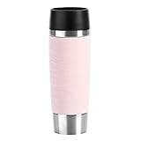 Emsa Travel Mug Waves Grande Isolierbecher N20120 | 0,5 L | bis zu 6h heiß und 12h kalt | 100% dichter Thermobecher | 360°-Trinköffnung | Quick-Press-Verschluss | Puderrosa