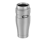 Thermos Thermobecher Stainless King, Kaffeebecher to go Edelstahl mattiert 470ml,Isolierbecher spülmaschinenfest, dicht, Coffee to Go 7 Stunden heiß, 18 Stunden kalt, BPA-Free, Edelstahl, 0,47 Liter