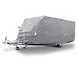 ECD Germany Schutzhülle für Wohnwagen Größe L 580 x 225 x 220 cm - Atmungsaktiv - Wasserdicht - Staubdicht UV Schutz - Schutzplane Schutzhaube Abdeckplane Abdeckung Vollgarage Wohnmobil Caravan