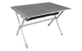 BERGER Campingtisch mit rollbarer Tischplatte - Klapptisch Höhenverstellbar Klappbar | Gartentisch, Esstisch, Balkon, Garten, Terrasse (Aluminium)