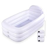 Aufblasbare tragbare Badewanne, weiße, langlebige Badewanne mit großer Rückenlehne, freistehendes aufblasbares Pool-Badezimmer Home Spa