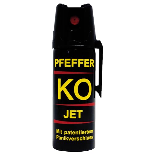 BALLISTOL 24430 Pfeffer-KO Jet 50ml Spray – Verteidigungsspray gegen Tiere – Abwehrspray 5m Sprühweite - Panikverschluss