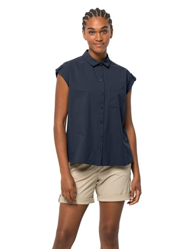 Jack Wolfskin Damen Light Wander W Shirt Shortsleeve, Night Blue, M EU