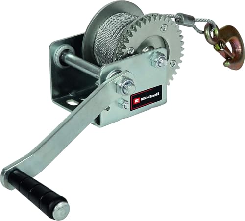 Einhell Handseilwinde TC-WI 500 (max. Tragkraft 500 kg, 10 Meter langes drallfreies Drahtseil, Rücklaufsperre, Softgrip inkl. Sicherheitslasthaken mit Sicherungsklappe)