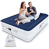 Active Era Luxus Luftbett 2 Personen, Luftmatratze selbstaufblasend mit eingebauter elektrischer Pumpe & integriertem Kissen, Aufblasbare Matratze für Camping & Gästebett - 203 x 152 x 56cm