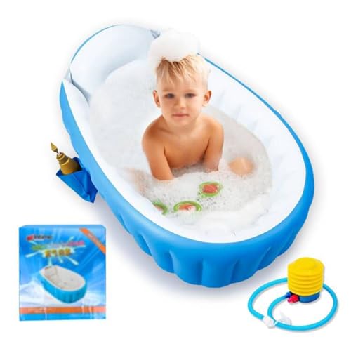 Locisne Aufblasbare Baby Badewanne Kinder Schwimmbad Jungen Air Bäder Summer Schwimmbecken, Anti-Rutsch Pool faltbar für unterwegs Baby chwimmbecken Badewannensitz Stuhl für 0-3 Jahre