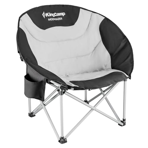 KingCamp Moonchair Untertasse Heavy Duty Strapazierfähiger Campingstuhl aus Stahl mit Kühler Gepolsterter Sitz