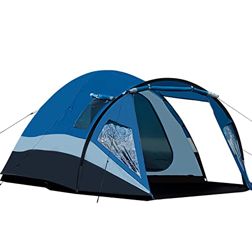 Portal Zelt 3-4 Personen Stehehöhe Camping Kuppelzelt XL mit Vorraum Seitentür&Fenster 3-4 Saison 3000mm Wasserdicht für Outdoor Festival Familie