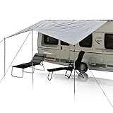 yourGEAR Wohnwagen Sonnensegel Caravan Tarp 4 x 2,4 m Sonnendach inkl. Aufstellstangen UV 50+ Schutz wasserdicht 5000 mm