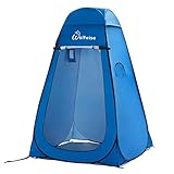 WolfWise Pop-Up Duschzelt UV-Schutz, Toilettenzelt, Umkleidezelt, Tragbar Camping Duschkabine WC Zelt Mobile Umkleidekabine Outdoor Klozelt, Sichtschutz Privatzelt Lagerzelt für Wandern Strand Blau