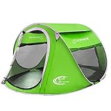 ZOMAKE Pop Up Zelt 4 Personen,Automatisches Wurfzelt Wasserdicht Zelte für Camping Familien Outdoor - Großes,4 Mann(Grün)