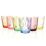 YINJOYI 390ml 6-er Set Glaser Wassergläser Plastikbecher Trinkgläser Trinkbecher Longdrinkgläser Kinder Saftgläser Wiederverwendbar (6 Colors)
