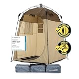 LUMALAND Premium Duschzelt | Toilettenzelt für Indoor & Outdoor | Mobiles Umkleidezelt & Lagerzelt | Zelt für Tierfotografie | Ideal zum Campen, Festival & zum Angeln | Wasserdicht & Windfest [Braun]