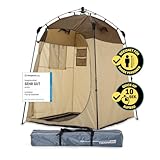 LUMALAND Premium Duschzelt | Toilettenzelt für Indoor & Outdoor | Mobiles Umkleidezelt & Lagerzelt | Zelt für Tierfotografie | Ideal zum Campen, Festival & zum Angeln | Wasserdicht & Windfest [Braun]