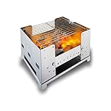 Esbit klappbarer Edelstahl Kohlegrill - Camping Klappgrill mit Transporttasche - Mini Grill