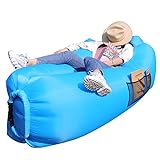 AngLink Luftsofa, 2022 Neu Kissenentwurf Wasserdichtes Aufblasbares Sofa Air Lounger mit 2 Lufteinlass Laybag Outdoor Sofa mit Tragebeutel für Camping Stuhl, Park, Strand, Hinterhof