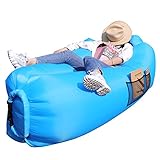 AngLink Luftsofa, 2022 Neu Kissenentwurf Wasserdichtes Aufblasbares Sofa Air Lounger mit 2 Lufteinlass Laybag Outdoor Sofa mit Tragebeutel für Camping Stuhl, Park, Strand, Hinterhof