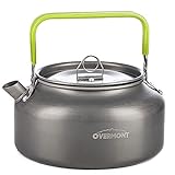 OVERMONT Tragbar Aluminium Camping Wasserkocher Kessel Teekanne Kaffeekanne für Outdoor Picknick Wandern 1,2I