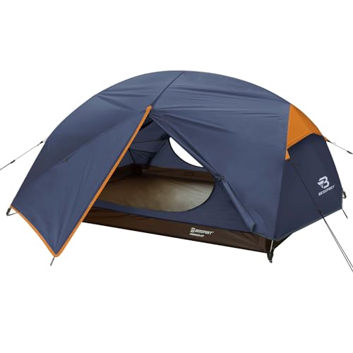 Bessport Zelt 2 Personen Camping Zelt 2 Türen Ultraleicht wasserdicht leicht und einfach zu Bauen Belüftetes 4 Jahreszeiten Kuppelzelt geeignet für Outdoor Wandern und Bergsteigen