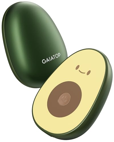 Gaiatop Handwärmer Elektrisch, 4000 mAh Avocados Geformt Elektrischer Taschenwärmer mit 2er-Pack USB-Kabeln, Wiederaufladbar USB Tragbare Taschenheizung Händewärmer für Frauen und Männer