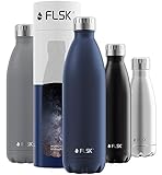 FLSK Das Original New Edition Edelstahl Trinkflasche • Kohlensäure geeignet • Die Isolierflasche hält 18 Stunden heiß und 24 Stunden kalt • ohne BPA und rostfrei, 350ml