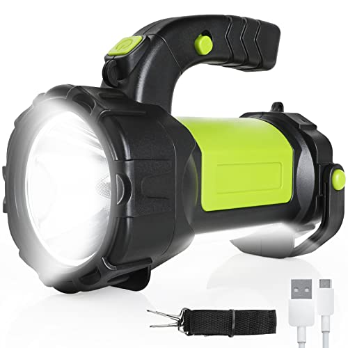 GeeRic LED Handscheinwerfer Taschenlampe,6000 Lumen LED-Scheinwerfer-Taschenlampe,6 Modi Helle Handgroße Taschenlampe, Wasserdichter Suchscheinwerfer für Camping Outdoor Notfall