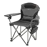 qeedo Johnny Jumbo Campingstuhl XXL bis 250 kg, Angelstuhl faltbar - BlackGrey