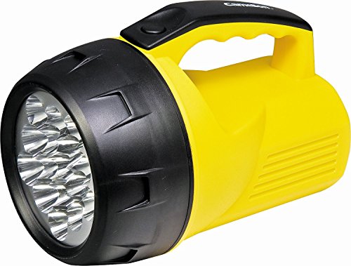 Camelion 30200033 - LED Handscheinwerfer mit 16 LED superbright und wetterbeständigem Kunststoffgehäuse, in schwarz-gelb, Helligkeit 32 Lumen, batteriebetrieben, für den Innen- und Außenbereich