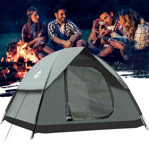 Camping Zelt, Kuppelzelte für 2-3 Personen, Familienzelt Camping und Backpacking Zelte Wasserdicht & Winddicht Schnell Set-up Zelt für Picknick, Wandern, Outdoor Aktivitäten(S(2-3 Personen))