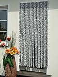 Flauschiger Chenille Türvorhang 100x230cm weiß/Silber